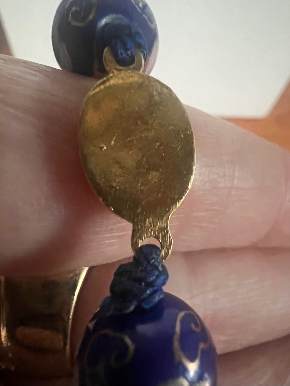 Blue Floral Cloisonné Bead Necklace for Women - Picture 7 of 7